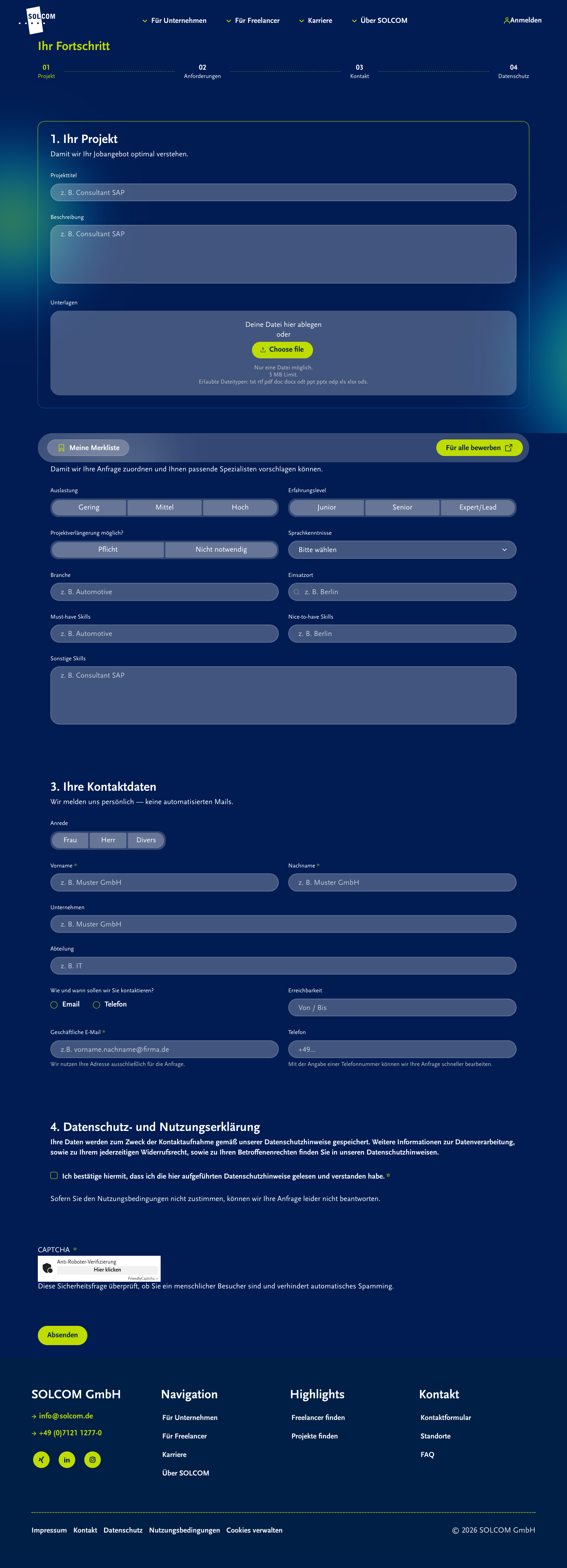 Webform Beispiel Desktop