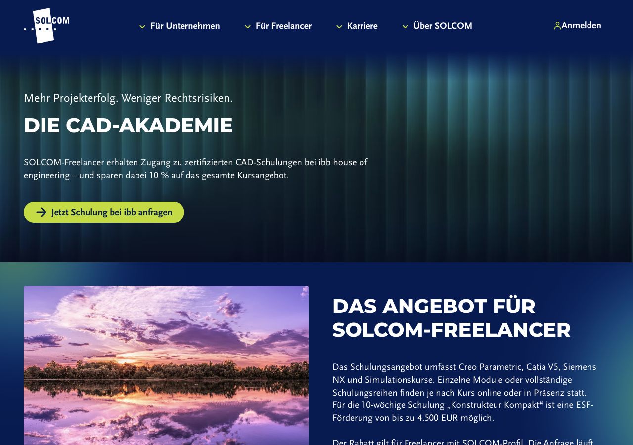 Desktop Fortbildungen mit der IBB Seite mit CTA