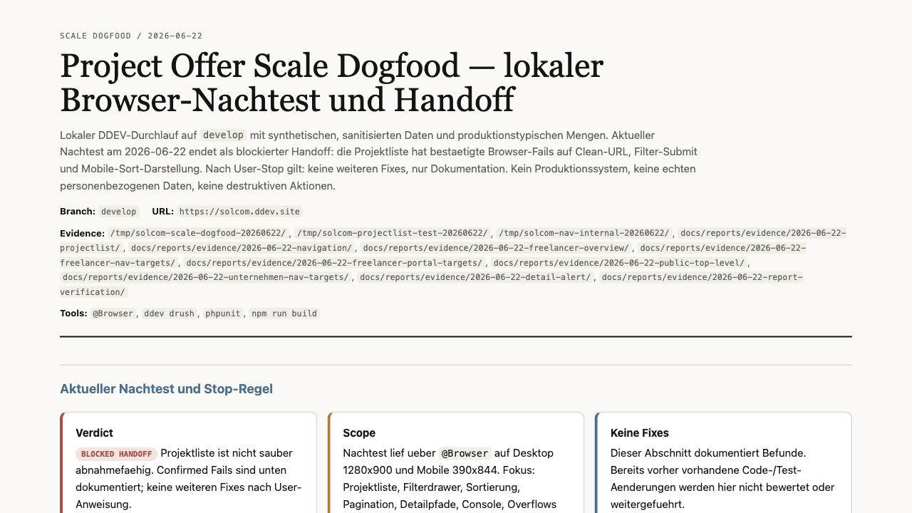 @Browser-Preview des blockierten Handoff-Reports mit geladenen Evidence-Bildern