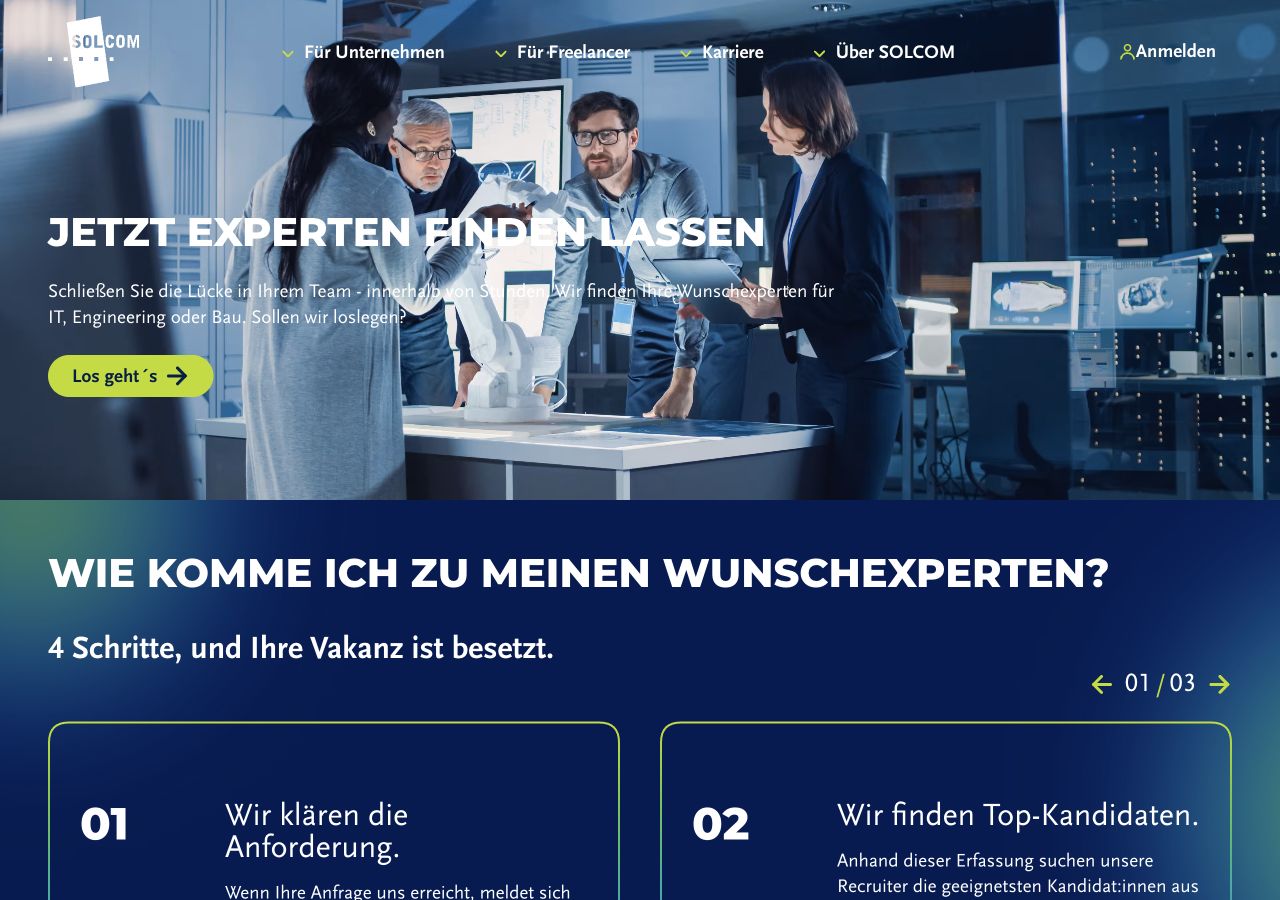 Desktop Experten finden lassen Seite mit H1 und CTA